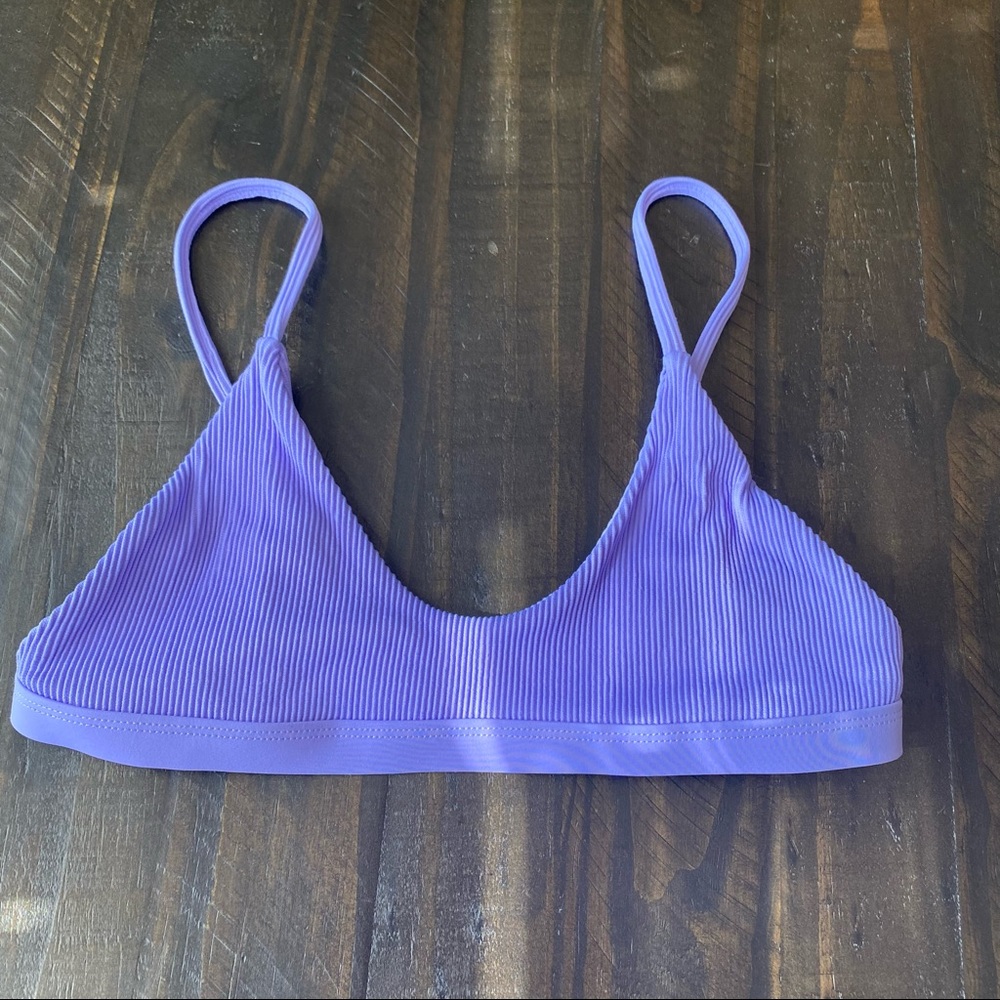 Kulani Kini Minimal Bikini Top in Fizzy Violet - Ribbed